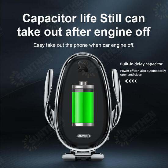 15W Wireless Charger Infrared Smart Sensor Air Vent Dashboard Car Phone Holder Car Mount for 4.0-6.5Inch Smart Phone Samsung Galaxy Note10 iPhone11