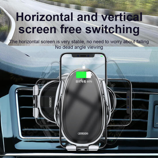 15W Wireless Charger Infrared Smart Sensor Air Vent Dashboard Car Phone Holder Car Mount for 4.0-6.5Inch Smart Phone Samsung Galaxy Note10 iPhone11