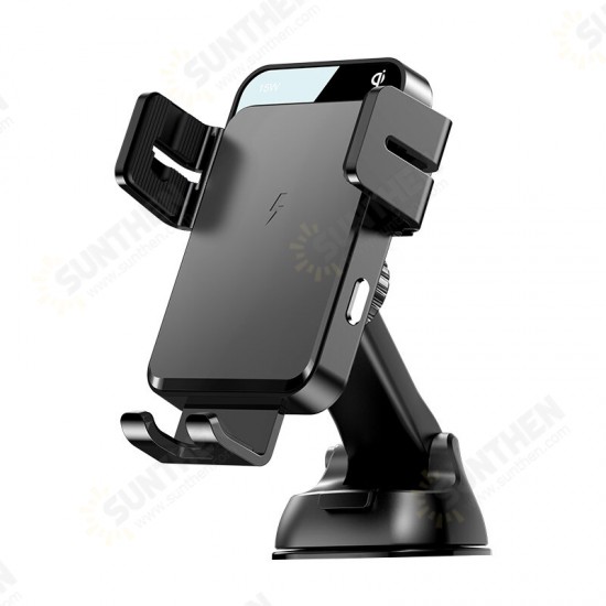 15W Wireless Fast Charging Car Phone Holder Stand in Car Air Vent Mount&Dashboard Phone Mount For 4.7-6.8 Inch Smart Phone for iPhone For Huawei