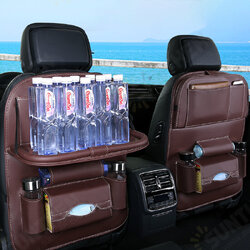 Multi-Function Leather Car Seat Hanging Bag with Phone/ Tablet Storage Pocket Travel Folding Dining Table Container Multi-Function Leather Car Seat Hanging Bag with Phone/ Tablet Storage Pocket Travel Folding Dining Table Container