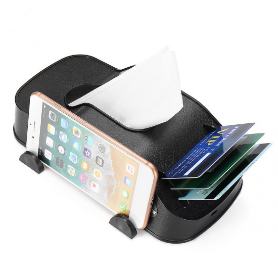 Multi-function Anti-slip Tissue BoxCard Slot Car Holder Dashboard Mount for iPhone Mobile Phone