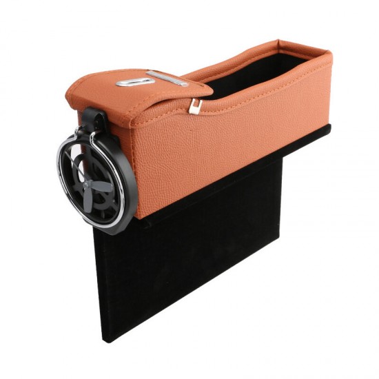 Multifunction PU Leather Car Seat Storage Box Gap Storage Box Mobile Phone Water Cup Holder