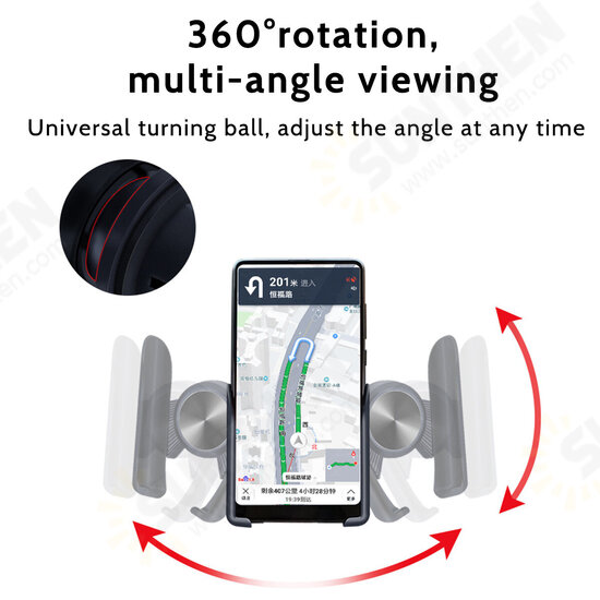 Multifunctional 360° Rotation Gravity Linkage Car Air Vent/ Dashboard Mobile Phone Holder Stand Bracket for 4.5-6.2 inch Devices