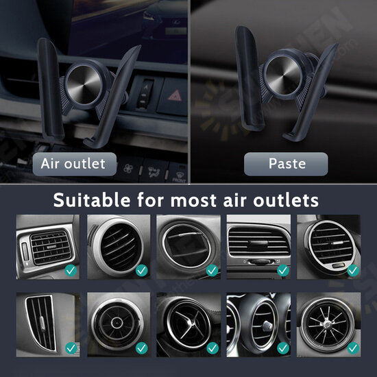 Multifunctional 360° Rotation Gravity Linkage Car Air Vent/ Dashboard Mobile Phone Holder Stand Bracket for 4.5-6.2 inch Devices Multifunctional 360° Rotation Gravity Linkage Car Air Vent/ Dashboard Mobile Phone Holder Stand Bracket for 4.5-6.2 inch Devices