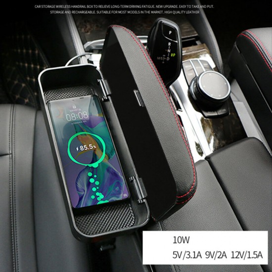 Multifunctional Car Wireless Charging Automatic Telescopic Armrest Car Central Control Storage Box Support Holder