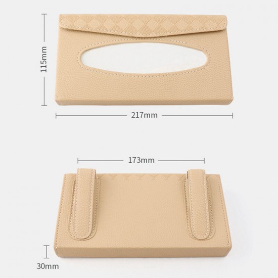 Multifunctional Leather Car Storage Bag Visor Cover Card License Holder Hanging Tissue Bag Glasses Folder