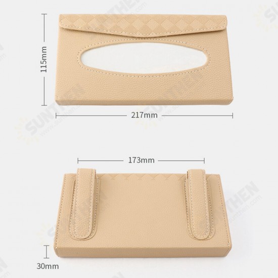 Multifunctional Leather Car Storage Bag Visor Cover Card License Holder Hanging Tissue Bag Glasses Folder