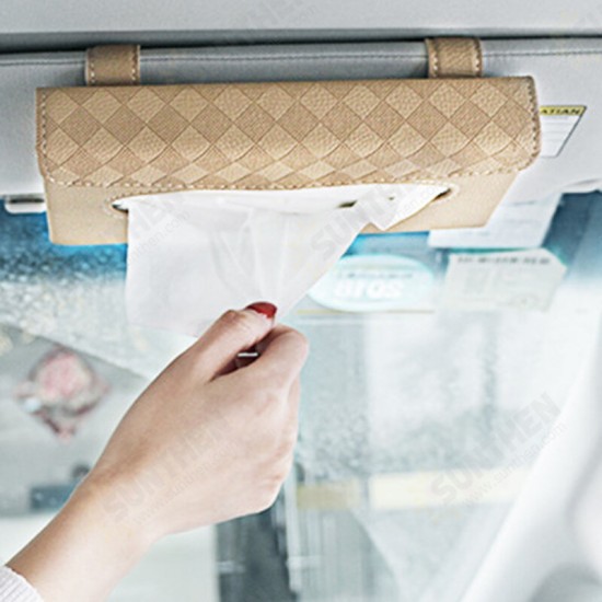 Multifunctional Leather Car Storage Bag Visor Cover Card License Holder Hanging Tissue Bag Glasses Folder Multifunctional Leather Car Storage Bag Visor Cover Card License Holder Hanging Tissue Bag Glasses Folder