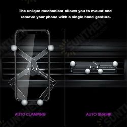 360° Rotation Aluminum Alloy Car Air Vent Bracket Gravity Linkage Mobile Phone Holder Stand for POCO X3 F3 4.7-7.0 inch 360° Rotation Aluminum Alloy Car Air Vent Bracket Gravity Linkage Mobile Phone Holder Stand for POCO X3 F3 4.7-7.0 inch