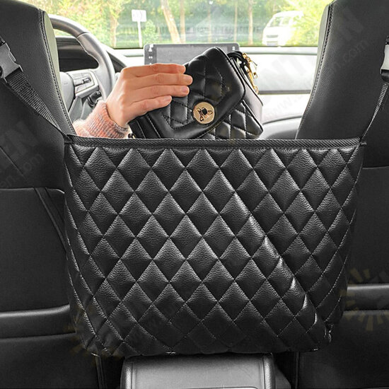 PU Leather Back Seat Organizer Drink Holder Phone Food Hanging Storage Bag