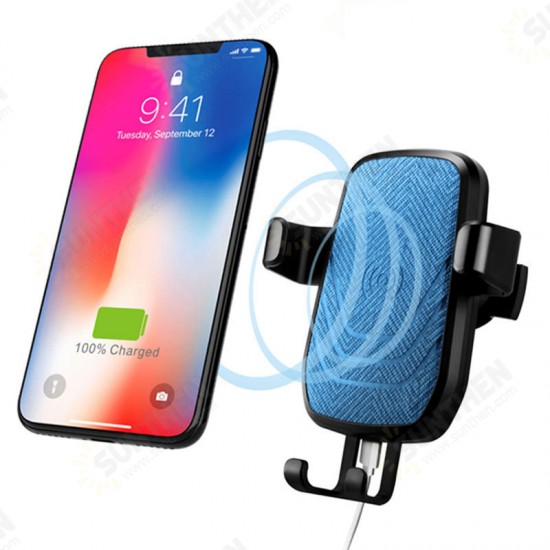 Wireless Car Charger Gravity Auto Lock Anti-skip Air Vent Phone Holder Stand for Samsung iPhone X