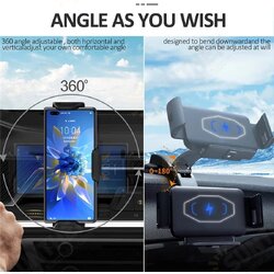 S15 15W Qi Fast Wireless Car Charger Dashboard Mount Smart Sensor Automatic Clamping Phone Holder Bracket S15 15W Qi Fast Wireless Car Charger Dashboard Mount Smart Sensor Automatic Clamping Phone Holder Bracket