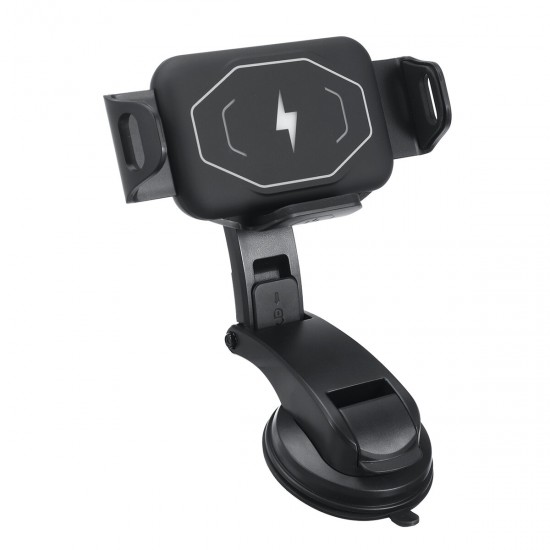 S15 15W Qi Fast Wireless Car Charger Dashboard Mount Smart Sensor Automatic Clamping Phone Holder Bracket