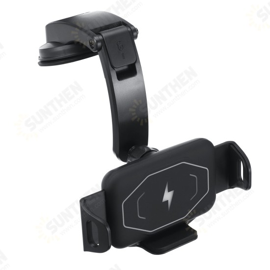 S15 15W Qi Fast Wireless Car Charger Dashboard Mount Smart Sensor Automatic Clamping Phone Holder Bracket