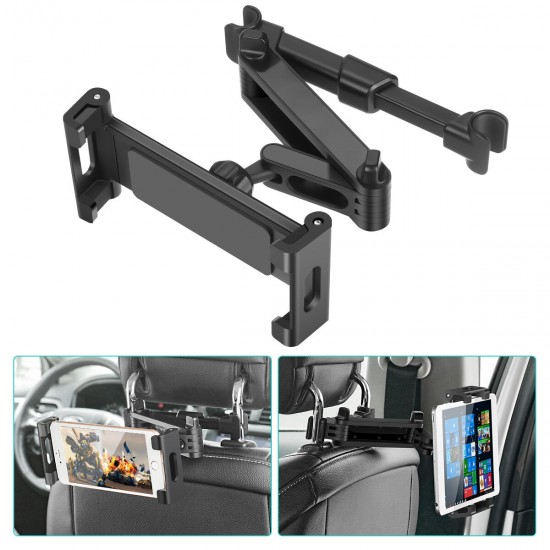 Universal Car Headrest Tablet Mount 360° Rotating Adjustable Auto Seat Back Phone Holder Stand for Car Backseat for iPad/Tablet/Smartphone 5-14 inch