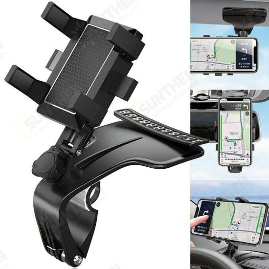 Universal Multifunctional 360°Rotation Car GPS Navigation Dashboard Sunvisor Mobile Phone Holder Bracket with Parking Number for Devices 3-7inch Universal Multifunctional 360°Rotation Car GPS Navigation Dashboard Sunvisor Mobile Phone Holder Bracket with Parking Number for Devices 3-7inch