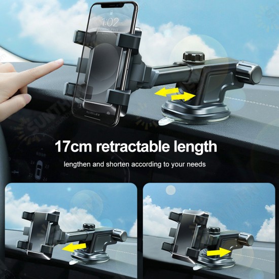 Universal 2-Gear Fixed Lock 17cm Retractable Arm Car Dashboard/ Windshield Mobile Phone Mount Holder Bracket for 3-7 inch Devices Universal 2-Gear Fixed Lock 17cm Retractable Arm Car Dashboard/ Windshield Mobile Phone Mount Holder Bracket for 3-7 inch Devices