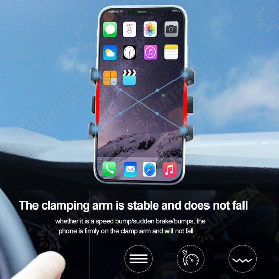 Universal 2-Gear Fixed Lock 17cm Retractable Arm Car Dashboard/ Windshield Mobile Phone Mount Holder Bracket for 3-7 inch Devices