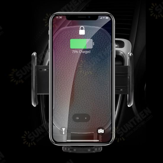 Universal Infrared Sensor Auto Lock Qi Wireless Charging Car Phone Holder for iPhone 8 XS S8 S9