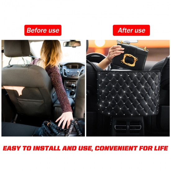Universal Large Capacity Car Seat Hanging Bag Mobile Phone Handbag Storage Container Holder Organizer