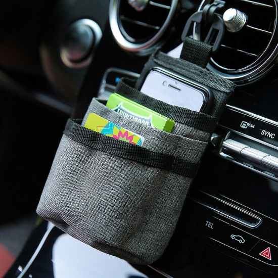Universal Multi-Layer Pocket Car Air Vent Holder Mobile Phone Bag Storage Pouch