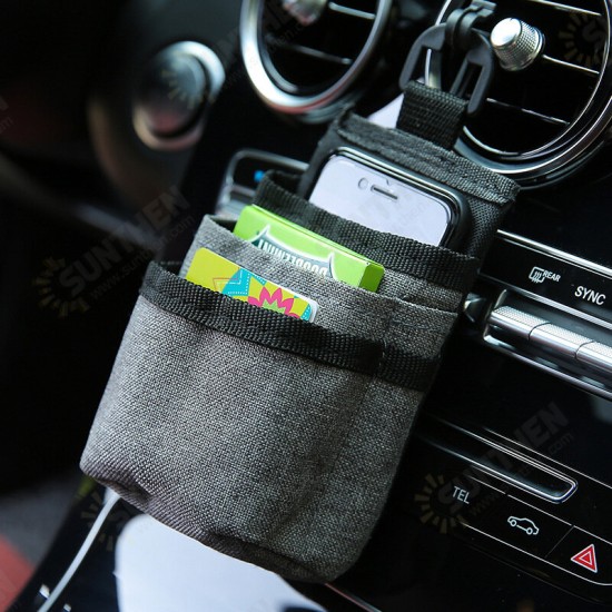 Universal Multi-Layer Pocket Car Air Vent Holder Mobile Phone Bag Storage Pouch