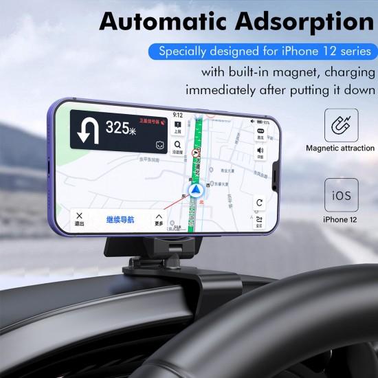 Universal Multifunctional Magnetic 360° Rotation Car GPS Navigation Dashboard Sunvisor Mobile Phone Holder Bracket with Parking Number for 4.7-7.2inch