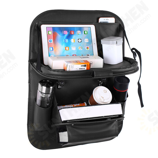 Universal Multifunctional PU Leather Car Seat Back Organizer Pad Bag Travel Storage Holder Organizer Bag with Tray 2 Types Universal Multifunctional PU Leather Car Seat Back Organizer Pad Bag Travel Storage Holder Organizer Bag with Tray 2 Types