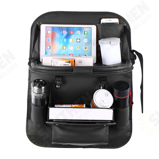 Universal Multifunctional PU Leather Car Seat Back Organizer Pad Bag Travel Storage Holder Organizer Bag with Tray 2 Types Universal Multifunctional PU Leather Car Seat Back Organizer Pad Bag Travel Storage Holder Organizer Bag with Tray 2 Types