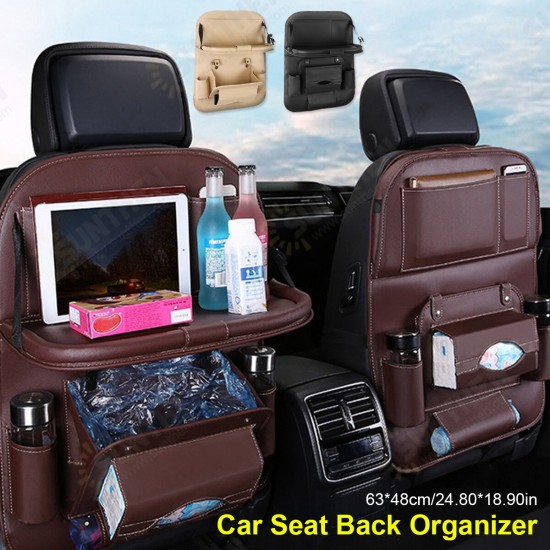 Universal Multifunctional PU Leather Car Seat Back Organizer Pad Bag Travel Storage Holder Organizer Bag with Tray 2 Types Universal Multifunctional PU Leather Car Seat Back Organizer Pad Bag Travel Storage Holder Organizer Bag with Tray 2 Types