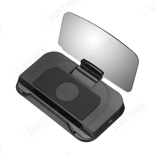 Universal Qi Wireless Charge HD Navigation Head Up Display Car Mount Dashboard Holder for Cell Phone