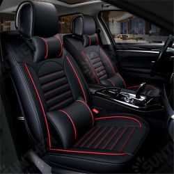 Universal Wear-Resistant Front & Rear PU Leather Semi-Enclosed Car Seat Cover Set Universal Wear-Resistant Front & Rear PU Leather Semi-Enclosed Car Seat Cover Set