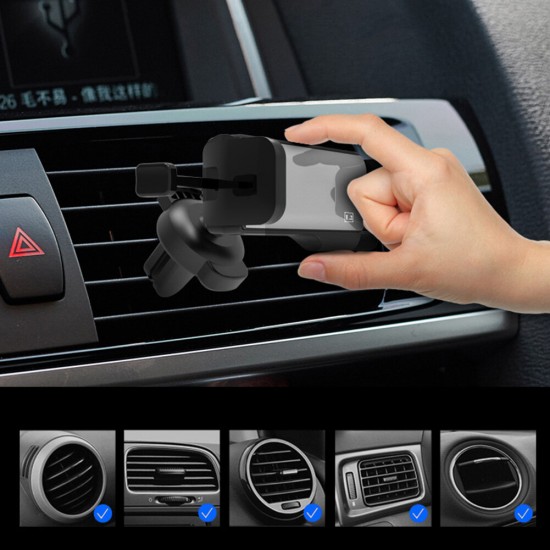 [Upgrade Version] L2 360° Rotation Low Noise Auto Lock Car Air Vent Mount Holder for 4.7-6.5 inch Mobile Phone for iPhone12/POCO F2 Pro/POCO X3 NFC