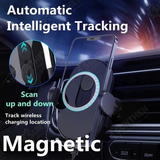 15W For MagSafe Charger Automatic Scan Clamping Car Air Vent Mobile Phone Mount Wireless Charger for iPhone 12