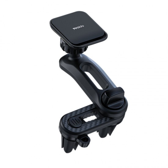 C106 Universal 720° Rotating Double Clip Magnetic Car Air Vent Mobile Phone Holder Mount for Samsung Galaxy S21 POCO M3