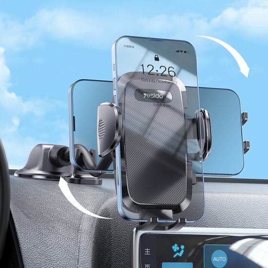 C140 Windshield / Dashboard Flexible Adjustable Arm Gooseneck Car Suction Cup Mobile Phone Holder Stand Bracket