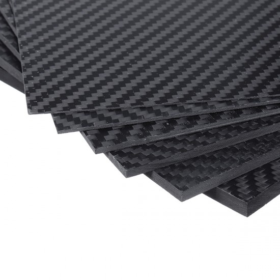 100x250x(0.5-5)mm Black Matte Twill Carbon Fiber Plate Sheet Board Weave Carbon Fiber Pannel Various Thickness