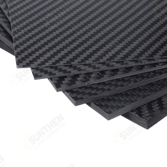 100x250x(0.5-5)mm Black Matte Twill Carbon Fiber Plate Sheet Board Weave Carbon Fiber Pannel Various Thickness