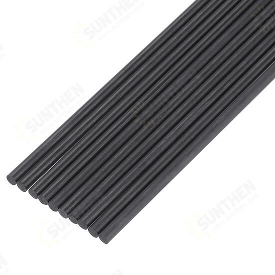 10Pcs/Set 200mm Round Carbon Fiber Rods Roll Bars Wrapped Matt Surface for RC Airplane DIY Tool