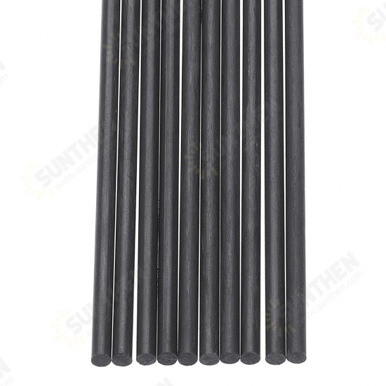 10Pcs/Set 200mm Round Carbon Fiber Rods Roll Bars Wrapped Matt Surface for RC Airplane DIY Tool