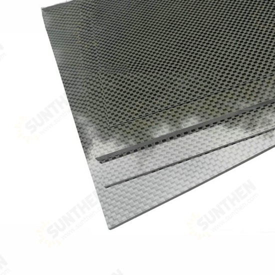 200x300x(0.5-5)mm 3K Black Plain Weave Carbon Fiber Plate Sheet Glossy Carbon Fiber Board Panel High Composite RC Material