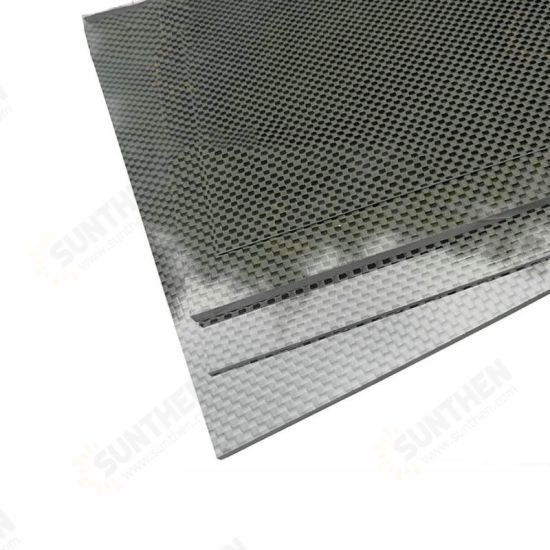 400x500x(0.5-5)mm 3K Black Plain Weave Carbon Fiber Plate Sheet Glossy Carbon Fiber Board Panel High Composite RC Material