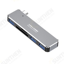 TC25 5-IN-1 5Gbps Type-C Hub Docking Station Adapter with 3*USB3.0/ TF/ SD Card Reader Slot TC25 5-IN-1 5Gbps Type-C Hub Docking Station Adapter with 3*USB3.0/ TF/ SD Card Reader Slot