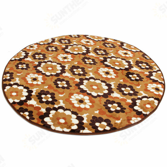 100x100cm Coral Velvet Bathroom Absorbent Carpet Anti Slip Door Sill Round Mat Rug