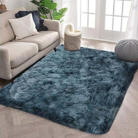 150X240CM Tie-dyed Gradient Carpet Long-Haired Anti-slip Carpet For Bedroom Living Room Study Room