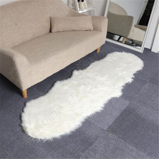 190*70CM Rectangle Sheepskin Rug Artificial Wool Soft for Chair Sofa Bedroom Floor Carpet