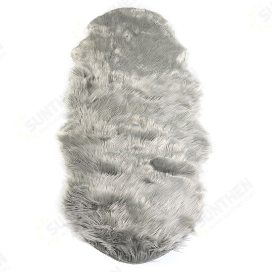 190*70CM Rectangle Sheepskin Rug Artificial Wool Soft for Chair Sofa Bedroom Floor Carpet