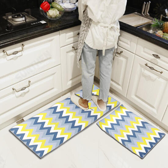 2Pcs Kitchen Floor Carpet Non-Slip Area Rug Bathroom Door Mat