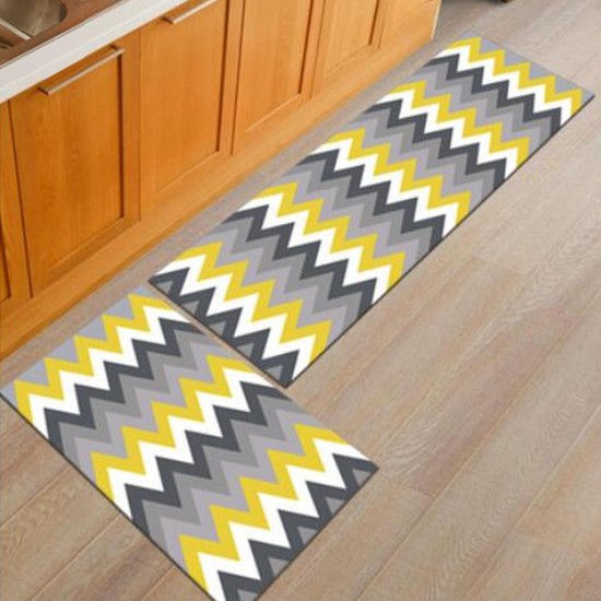 2Pcs Kitchen Floor Carpet Non-Slip Area Rug Bathroom Door Mat