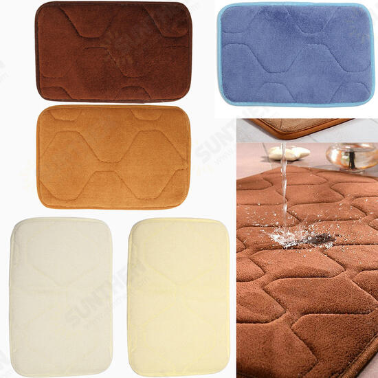 30x20cm Small Shape Non Slip Absorbent Coral Velvet Memory Foam Mat